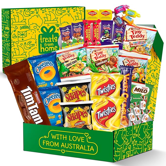 Australian Snack Gift Box Mega 29 Pack, Best Aussie Candy and Food Products, Authentic Taste of Australia, Large Snack Box - Australian Expats