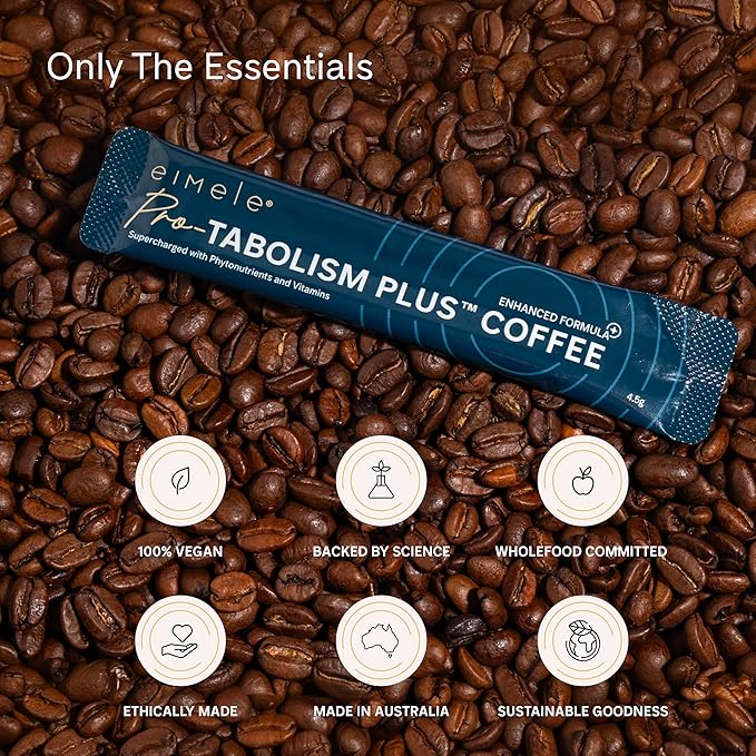 Pro-tabolism Plus Coffee Sachets 30 Sachets – Supports Metabolism & Energy – Arabica & Robusta with ApplePhenon, Green Coffee Extract, Prebiotic Fibre & B-Vitamins – Vegan, Gluten Free