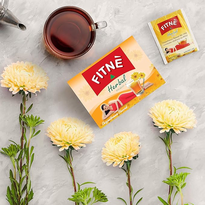 FITNÈ Chrysanthemum Herbal Tea Senna Infusion Smooth Mild Soothing Beverage Natural Gentle Detox Cleanse No Calories Caffeine Free, 15 Tea Bags
