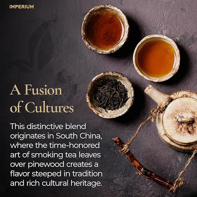 Imperium Lapsang Oolong Tea Loose Leaf (4oz), Hand-Picked Premium Oolong, Brews 100 Cups, Naturally Bold Beverage, Robust Smoky Flavor, Deep Aroma, Comforting Smooth Finish, Energizing Experience