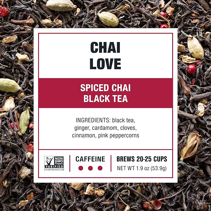 Tiesta Tea - Chai Love | Loose Leaf | Spiced Chai Black Tea | Premium Blend | High Caffeinated Black | Make Hot or Iced Brews Up to 25 Cups | 1.9 Ounce Resealable Pouch