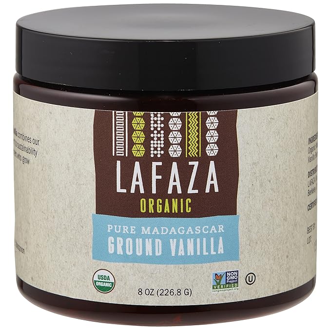 LAFAZA Organic Madagascar Bourbon Pure Ground Vanilla Bean Powder, 8oz