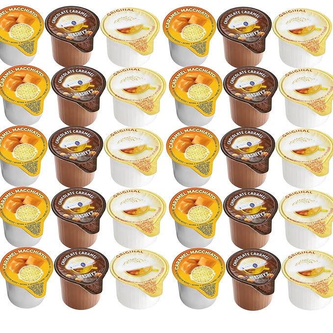 Flavored Coffee Creamer Singles Variety Pack – 30 Liquid Portions, Shelf-Stable & Non-Dairy – No Refrigeration Needed – For Hot & Iced Coffee