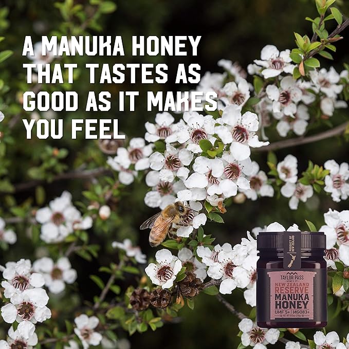 Taylor Pass Honey Co Manuka Honey UMF 5+ MGO 83+ | Monofloral New Zealand Honey | Sustainable, Non-GMO, Halal, UMF Certified | BPA-Free Jar | 8.83 oz