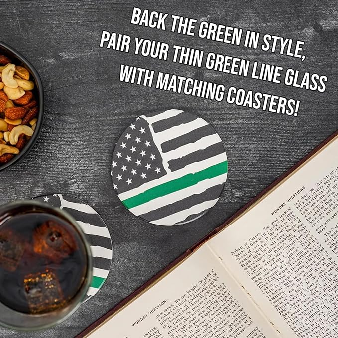 Blue Ridge Mountain Gifts - Thin Green Line Pint Glass - Personalized Military Gift, Border Patrol Appreciation, Green Line Merch, Veteran Gift, Custom Barware, Special Forces Beer Glass