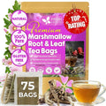 FreshDrinkUS, Premium 75 Marshmallow Root and Leaf Tea Bags, 100% Natural & Pure. Loose Leaf Marshmallow Herbal Tea. Made with Eco-Conscious Tea Bags. No Sugar, No Caffeine, No Gluten, Vegan.
