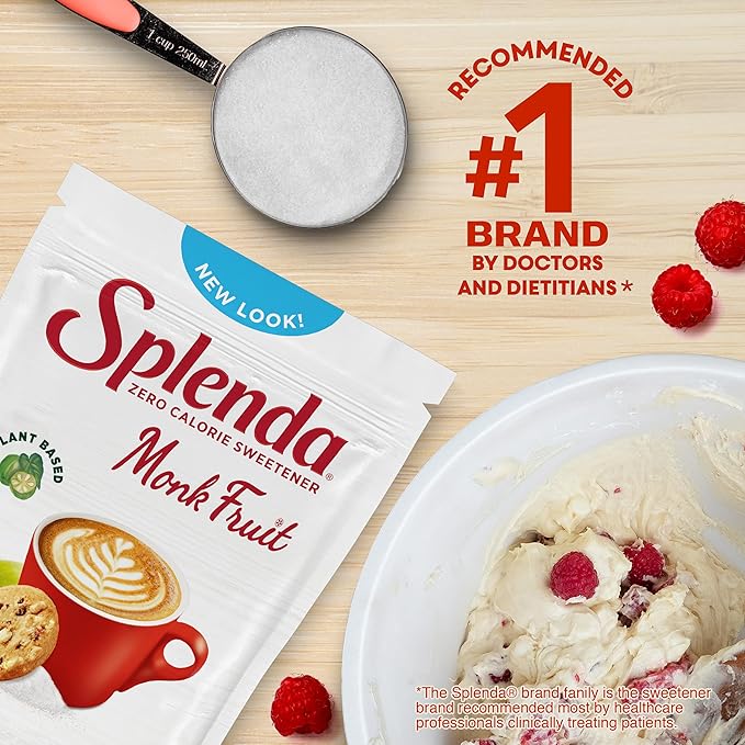 Splenda Monk Fruit Zero Calorie Plant Based Granulated Sweetener, 3 Pound Resealable Bag