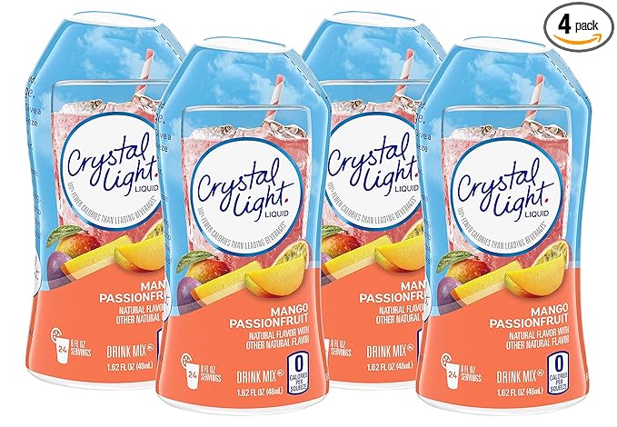 Crystal Light Mango Passionfruit Liquid Drink Mix, Caffeine Free, 1.62 fl oz. (Pack of 4)