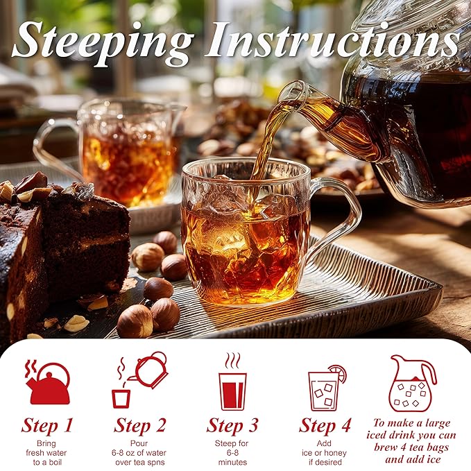 WT WEETEE Chocolate Hazelnut Decaf Black Tea Bags 50 Count, No Sugar, Nut-Free, Flavored CO₂ Decaffeinated Black Tea, Rich & Smooth Gourmet Dessert Tea