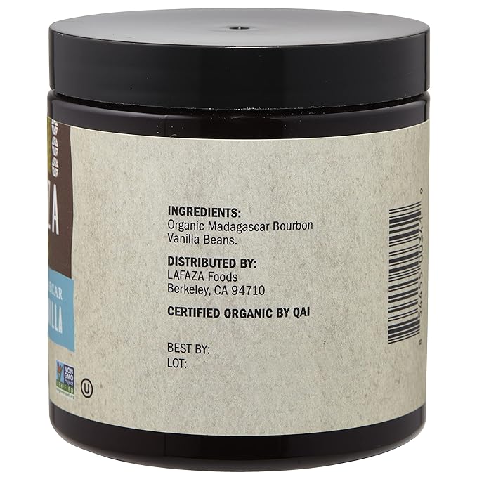 Lafaza Organic Madagascar Bourbon Pure Ground Vanilla Bean Powder, 4oz
