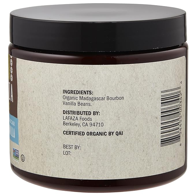 LAFAZA Organic Madagascar Bourbon Pure Ground Vanilla Bean Powder, 8oz