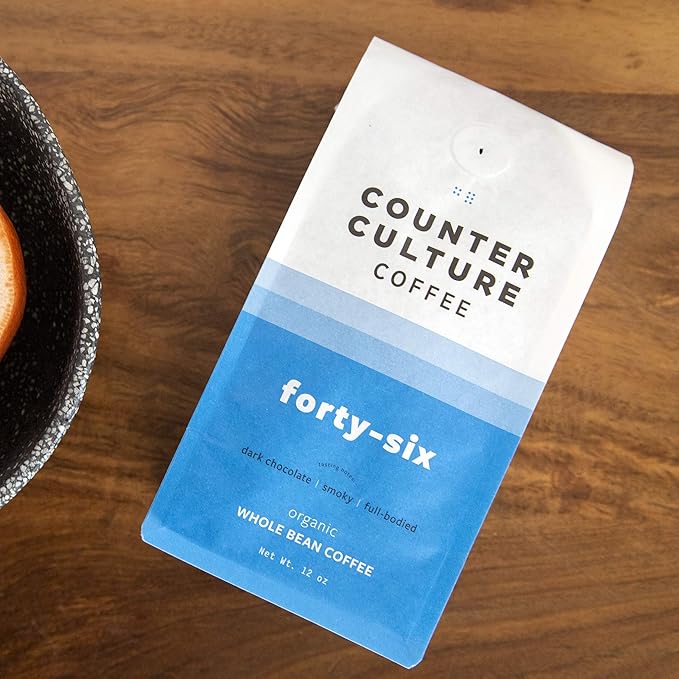 Counter Culture Coffee Forty-Six - Dark Roast, Organic, Sustainably Farmed, Kosher, Whole Bean Coffee, 12oz (1 Bag)