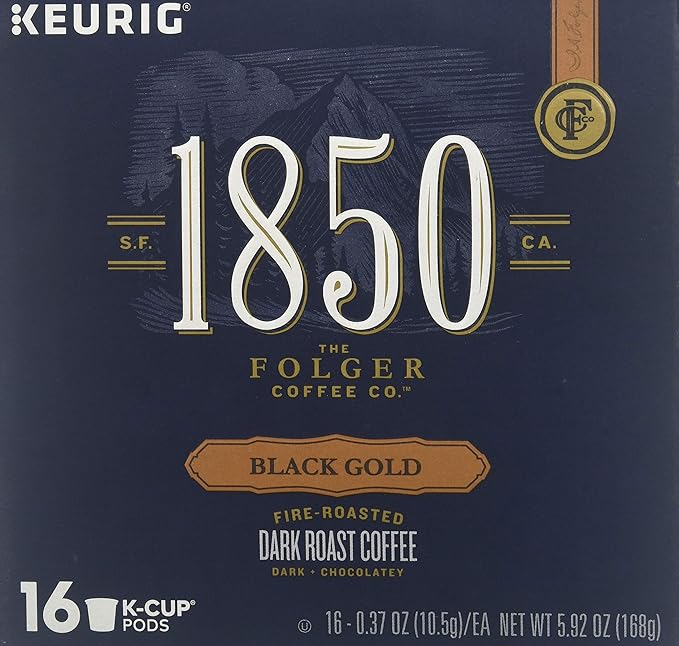 Folgers 1850 Black Gold Keurig K-Cups coffee 16 pods, pack of 1