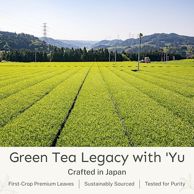 Yu Tea Organic Decaf Matcha Powder Ceremonial Grade, 30 Instant Packets | Rich in Antioxidants & L-Theanine, Low Caffeine | Unsweetened Grade A Japanese Green Tea Powder | Single Serve Sticks