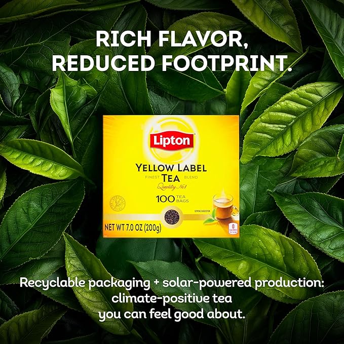 Lipton Yellow Label Finest Blend | Lipton Tea Bags | Black Tea | Unsweetened Instant Chai | 200 Grams (Pack of 4)