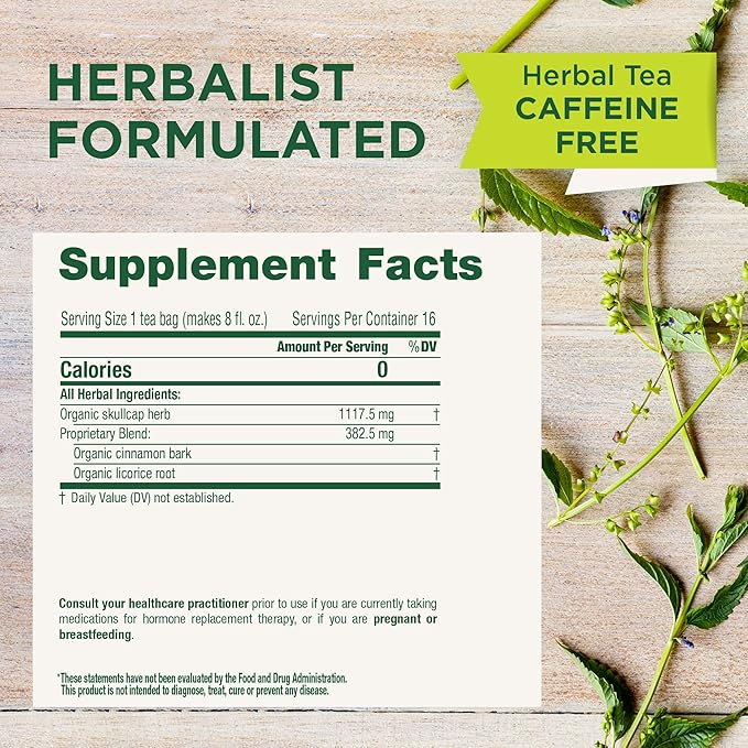 Traditional Medicinals Organic Stress Ease Tension Relief Tea, Lemon Verbena Mint, 96 Count (Pack of 6)