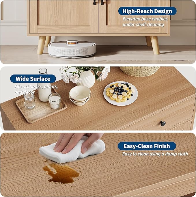 Sideboard Buffet Cabinet, Accent Cabinet with Storage, Console Coffee Bar Table with Drawer & Doors, Wood Sideboard Credenza Console Table for Living Room, Kitchen, Dining Room, Entryway