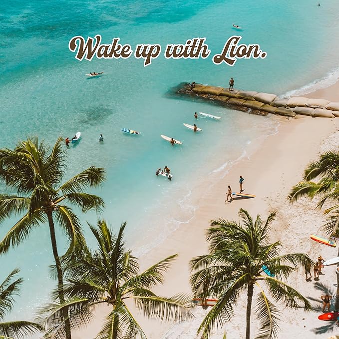 Lion Coffee, Arabica Coffee Beans, Light Roast Whole Bean Coffee, Vanilla Macadamia Flavor, A Taste of Aloha, 10 Ounce Bag