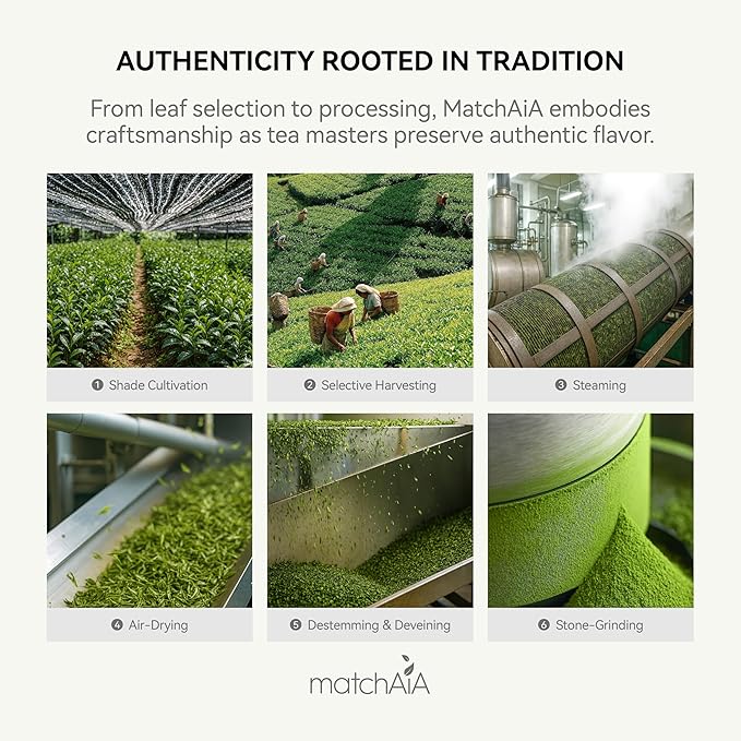MatchAiA Organic Ceremonial Matcha Green Tea Powder - Premium Ceremonial Grade, First Spring Harvest, USDA Certified, 100% Pure - Sugar Free, Gluten Free (40g / 1.4oz Tin)