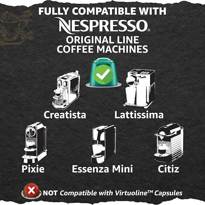 Cellini Caffè Melodico Aluminum Nespresso Pods, 120 Count, Dark Roast Coffee Capsules, 100% Nespresso Original Machine Compatible, Strong