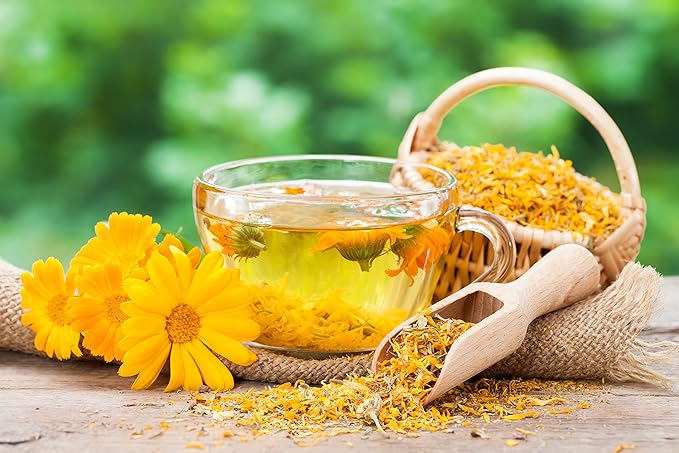 Calendula Tea 1LB (16Oz) 100% CERTIFIED Organic Whole Flower Herbal Tea (Calendula Officinalis), Caffeine Free in 1 lbs. Bulk Resealable BPA-free Bags from U.S. Wellness