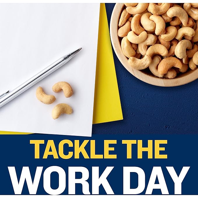 PLANTERS Deluxe Salted Whole Cashews, Party Snacks, Plant-Based Protein, Quick Snack for Adults, After School Snack, Roasted Cashew Flavored with Sea Salt, Bulk Nuts, Kosher, 1 lb 2.25oz Canister