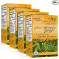 Uncle Lee’s Imperial Organic Chai Tea, Naturally Caffeine Free Golden Turmeric Ginger Tea, Organic Cinnamon, Chicory, Cardamom, Stevia, Clove & Black Pepper, 4 Pack of 18 Tea Bags per Box