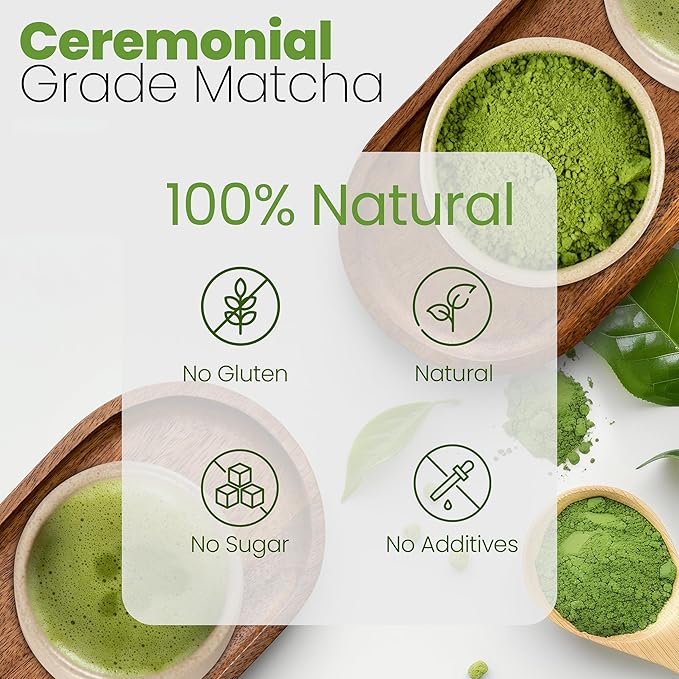 Matcha Wellness - Ceremonial Grade Matcha Green Tea Powder - Shizuoka Masters, Authentic Japanese, Smooth & Vibrant for Tea Ceremony, Whisked Matcha or Lattes