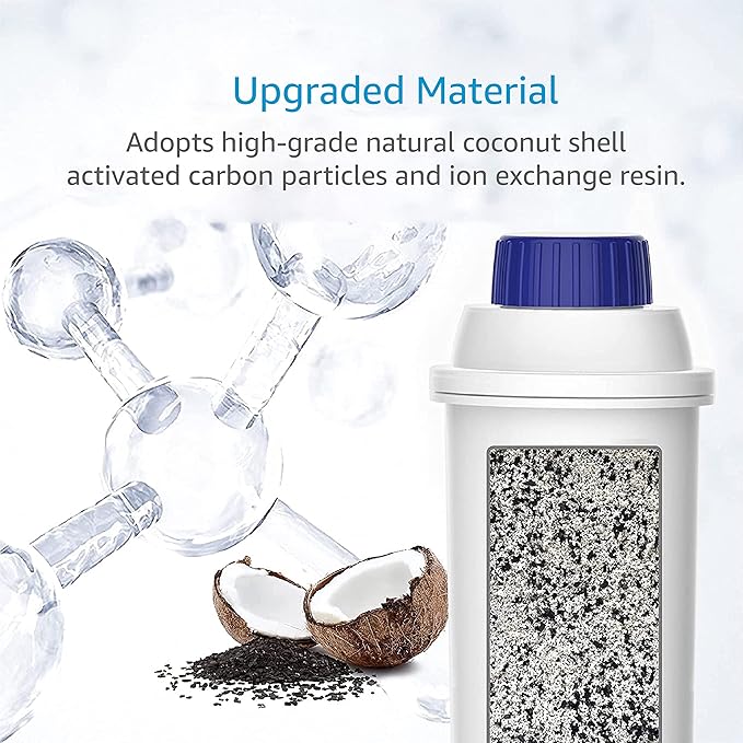 AQUA CREST Coffee Water Filter, Compatible with De'Longhi® Filter, DLS C002 De'Longhi® Water Filter, ECAM/EPAM/ETAM All Series, EC680, 4 Packs