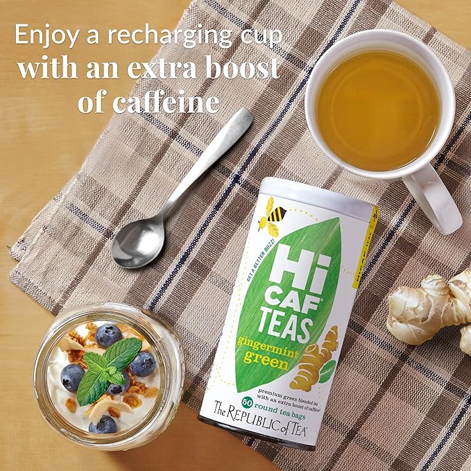 The Republic of Tea — HiCAF Gingermint Green Tea, 50 Tea Bags, High in Caffeine