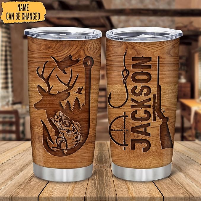 Hyturtle Personalized Hunting Gifts For Men - Deer Hunting Tumbler 20Oz Travel Coffee Mug Stainless Steel- Fathers Day Gift For Dad Him Boy Husband From Son Wife- Birthday Christmas Gifts For Hunters