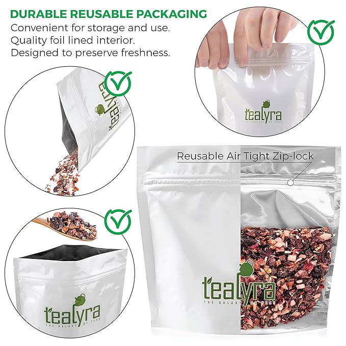 Tealyra Pina Colada Cocktail Tea - Coconut Hibiscus Fruit - Herbal & Fruity Loose Leaf - Caffeine-Free - Hot & Iced - Vitamins Rich - All Natural - 110g (4-ounce)