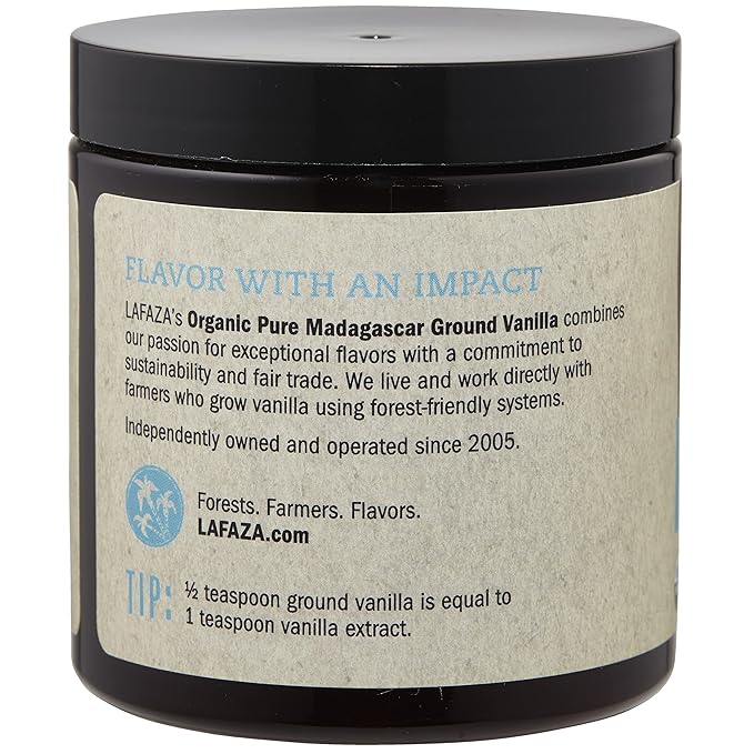 Lafaza Organic Madagascar Bourbon Pure Ground Vanilla Bean Powder, 4oz