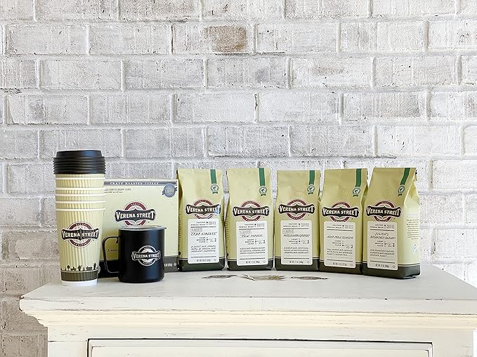 Verena Street 12 Ounce Flavored Ground Coffee, Mississippi Grogg, Medium Roast, Rainforest Alliance Certified Arabica Coffee