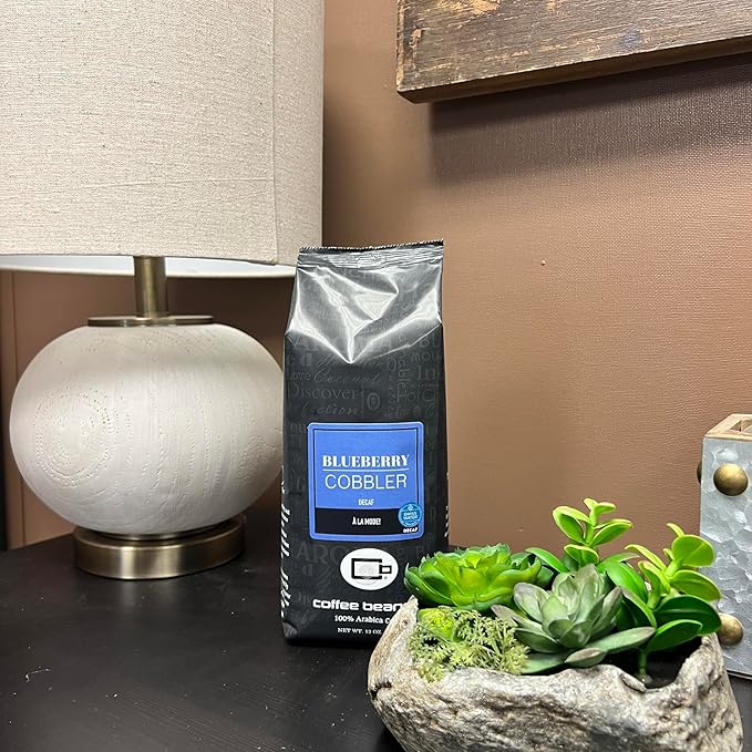 Blueberry Cobbler Flavored Coffee SWP Decaf, Specialty Arabica Coffee, Medium Roast, 12 ounce, Whole Bean