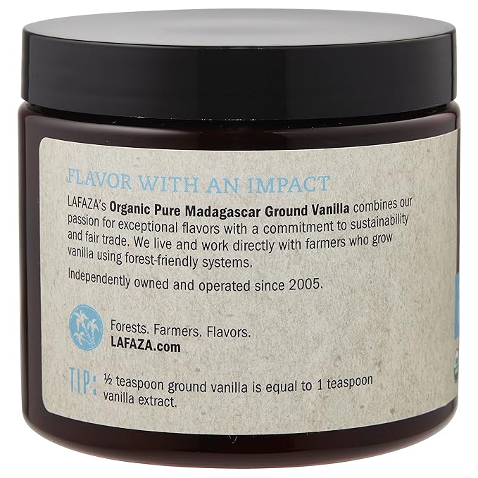 LAFAZA Organic Madagascar Bourbon Pure Ground Vanilla Bean Powder, 8oz