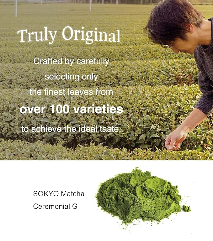 SOKYO ceremonial matcha powder series Rich and full-bodied flavor powdered green tea Japanese matcha (3.52oz / 100g, Fuji Ceremonial Q)