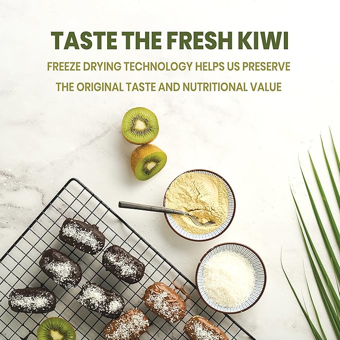 Jungle Powders Kiwi Fruit Powder 3.5 Ounce Bag Freeze Dried Dried Kiwi Smoothie Whole Fruit Juice Powder For Baking Unsweetened Flavoring Kiwis Freeze Dried Fruit Powder For Cooking Supplement Extract