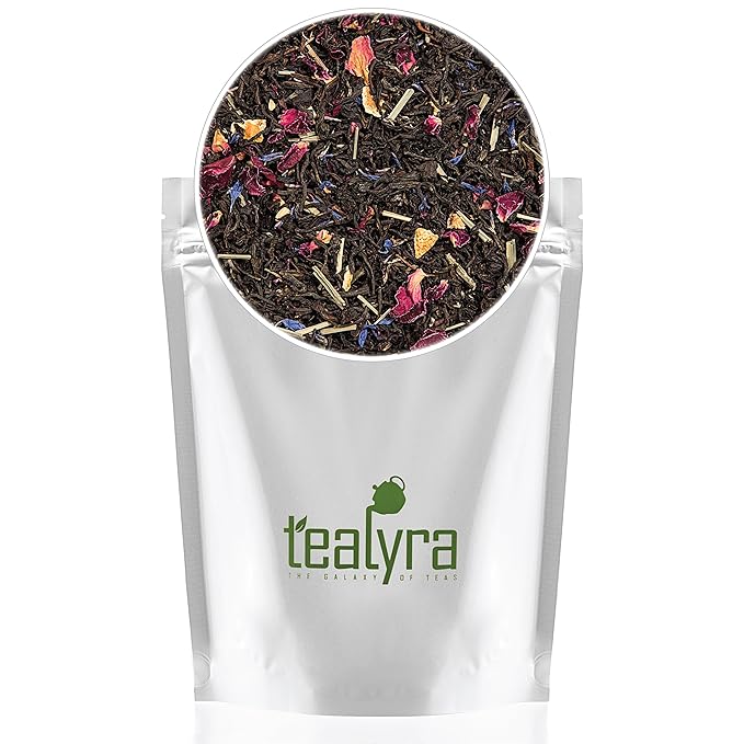 Tealyra - Milady Grey - Delightful Black Loose Leaf Tea - Rose Petals and Lemongrass with Orange - Medium Caffeine - Blend - All Natural - 220g (8-ounce)