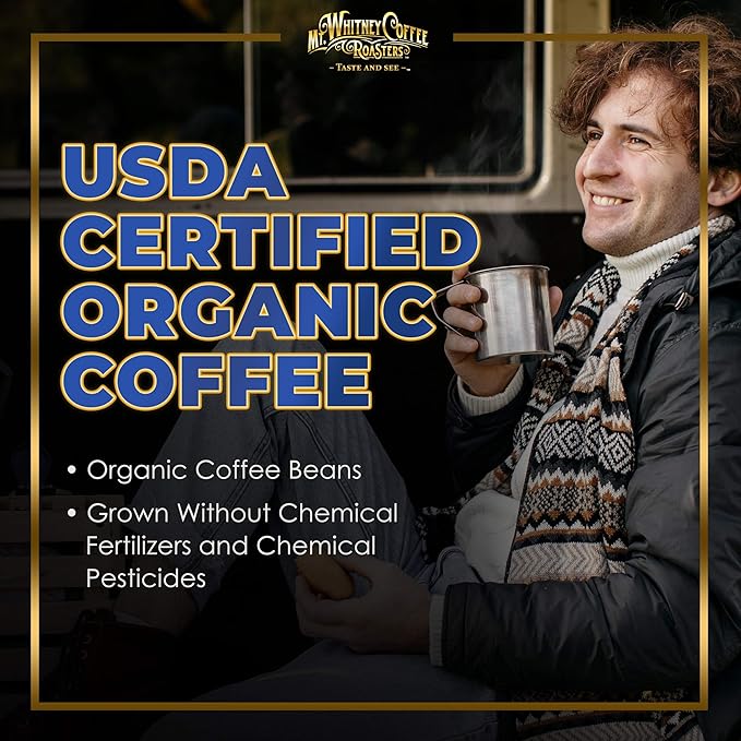 Mt. Whitney Organic Gayo Mountain Sumatra, Medium Dark Roast, Low Acid Coffee (Whole Bean, 5 Lb)