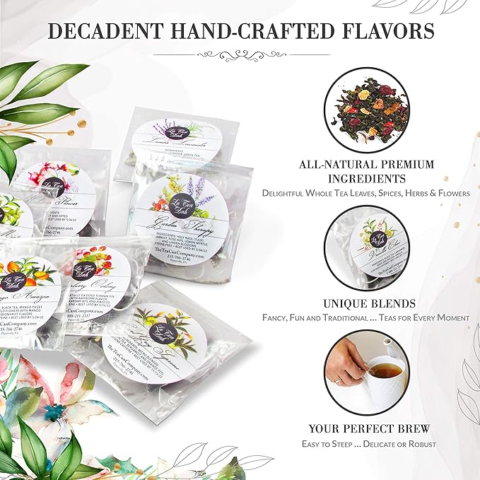 Elderberry Green Tea by La Tea Dah, Elderberry Tea Made with Organic Green Tea Leaves, Mango, Kiwi, and Passionfruit, Lightly Caffeinated Fruit Tea, Floral Tea Gift Collection (12 Sachets)