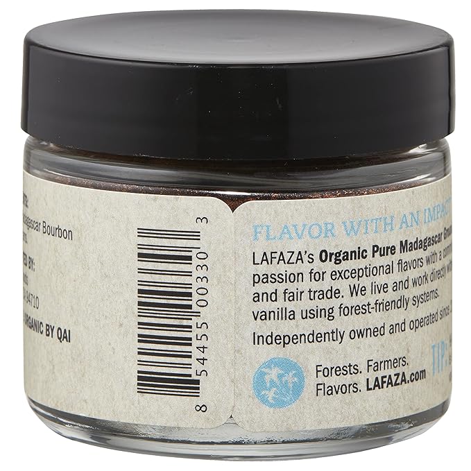 Lafaza Organic Madagascar Bourbon Pure Ground Vanilla Bean Powder, 1oz