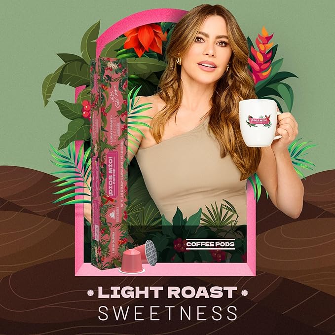 Dios Mio Coffee by Sofia Vergara, Light Roast, Espresso Capsules, Compatible with Nespresso Original Machine, 80 Count, (8 Boxes of 10 Espresso Capsules)