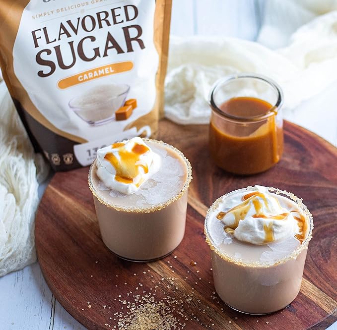 Javamelts Caramel Flavored Sugar Packets | Pure Cane Sugar for Baking, Coffee Syrup Substitute, Cocktails, Tea | Non GMO, Non Dairy, Gluten Free, Kosher | 200 Bulk Sugar Packets