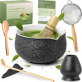 Matcha Kit Whisk Set (7 Pcs) - Complete Matcha Set, Matcha Bowl with with Bowl, Whisk and Holder, Bamboo Spoon/Scoop, Scoop Rester and Sifter incl. Booklet