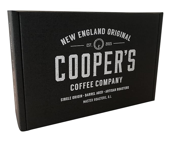 Wine Barrel Aged Coffee Gift Box Set, Sampler Roasted Coffee Costa Rica, Kenya, & Rwanda Beans Aged In Cabernet Sauvignon, Chardonnay, & Pinot Noir Wine Barrels, Medium Roast Whole Bean, 4 oz Bags, 12 oz Total