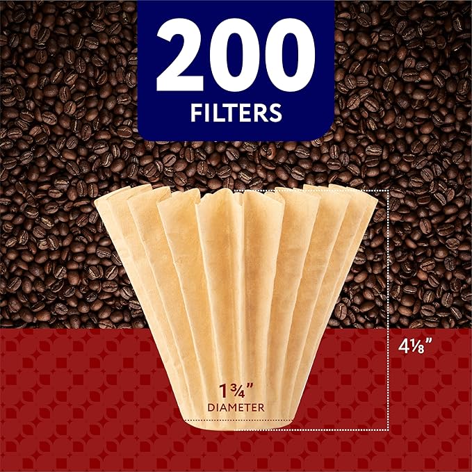 IMPRESA Stagg XF Pour Over Coffee Filter - Brown, 200-Pack & Disposable Pour Over Filters - Flat Bottom Papers for Coffee Maker - Compatible with Fellow Stagg XF