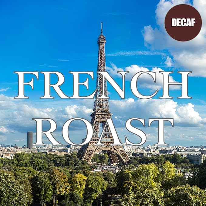 French Roast Decaf Coffee, Ground, Swiss Water Processed, Fresh Roasted, 16-ounce