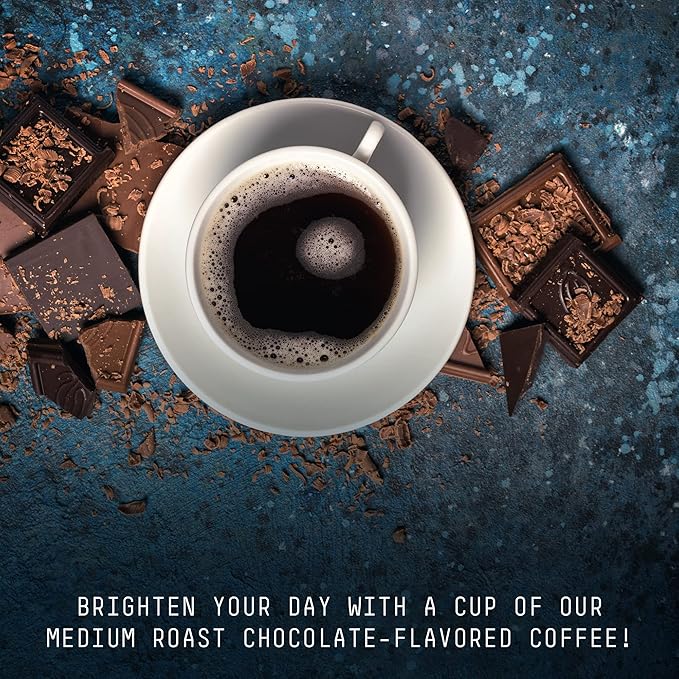 Stone Street Flavored Ground Coffee, Chocolate Indulgence, Freshly Roasted, 100% Colombian Arabica, Gourmet Coffee, Medium Roast, Rich Chocolately Mocha Flavor, 1 LB