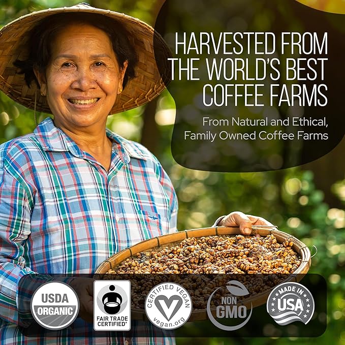 La Republica Founders Reserve Instant Mushroom Coffee Organic (35 Servings), Full Fruiting Bodies, 50% More Shrooms, Small Batch